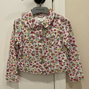 Kids flowered denim jacket